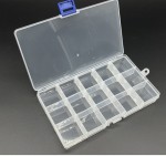 Органайзер пластиковый на 15 ячеек 170х100х20мм., прозрачный с крышкой BOX-6 BOX-6