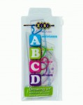 Комплект 'ABCD': Лінійка 15см, 2 косинця, транспортир, прозорий