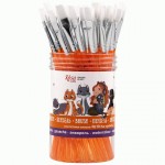 Синтетика плоска, №10, оранжева ручка, пензель, RK-F10-40, ROSA Kids RK-F10-40