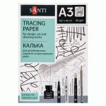 Калька SANTI А3, 20 аркушів, 60 г/м2, у папці, 180167 180167