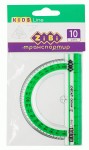 Транспортир 100мм., з салатовою смужкою, блістер, ZB.5640-15 ZB.5640-15