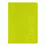 Книга записна NEON, А5, 80 аркушів, клітинка, зшита обкладинка PVC, жовта, BM.24822180-08 BM.24822180-08